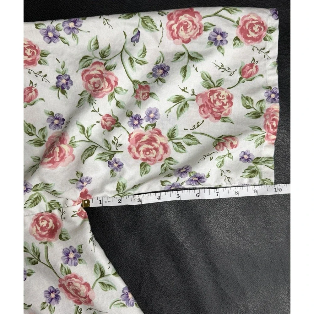 Talbots Intimates Vintage Floral Kaftan Robe 100% Cotton Partial Zip Housecoat L